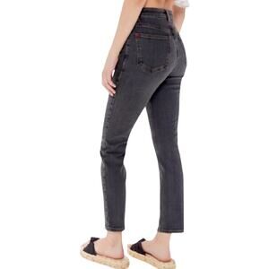 BDG Girlfriend High Rise Button Fly Ankle Denim Jeans, Black, Women's Size 28